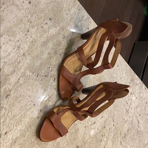 Brown high heels
